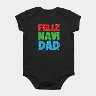 Feliz Navi Dad Christmas Lights Funny Pun Baby Bodysuit